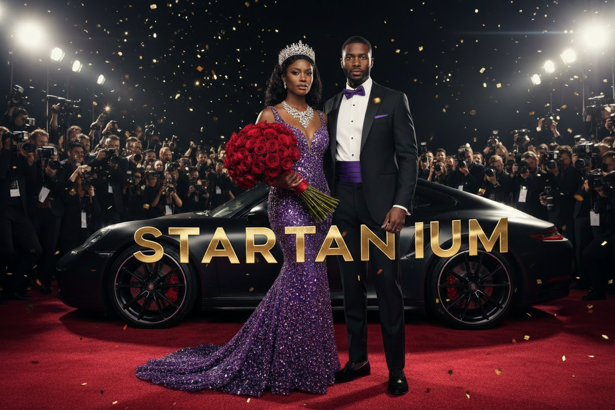 STARTANIUM Red Carpet Announcement — STARTANIUM on Matte Black Porsche Hood