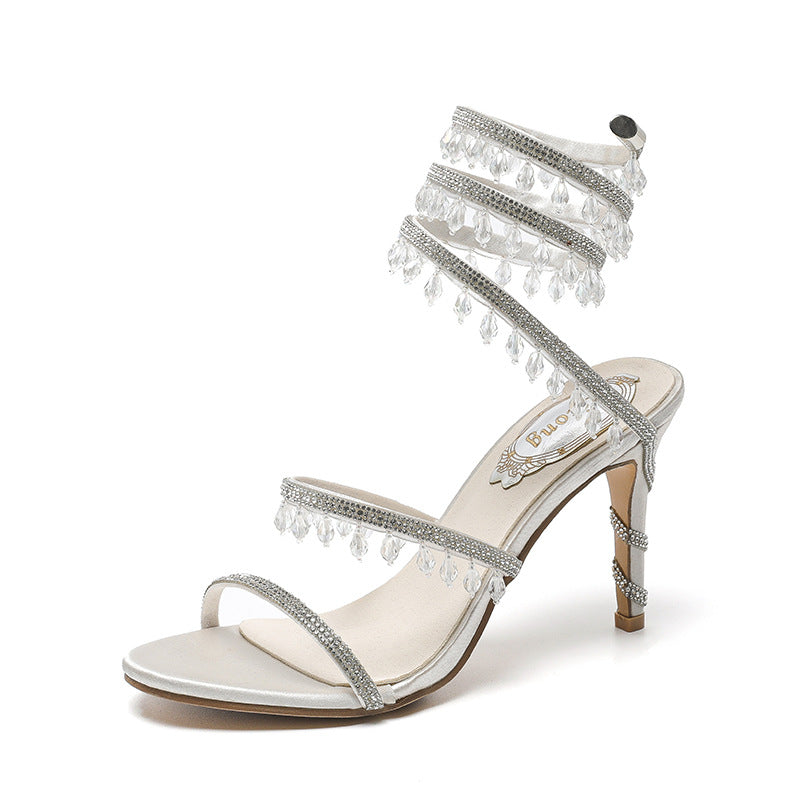 Women's High Heel Stiletto Sandals - Round Toe Evening Dress Shoes | Sarah Express