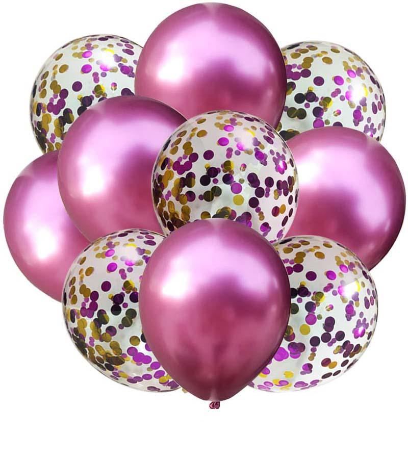 Luxury Gold Metal Latex Balloons 20pcs  and Colored Confetti Birthday Party Decorations Kids Baby Wedding Ballons Luxury Modern Decoration for Celebrations
