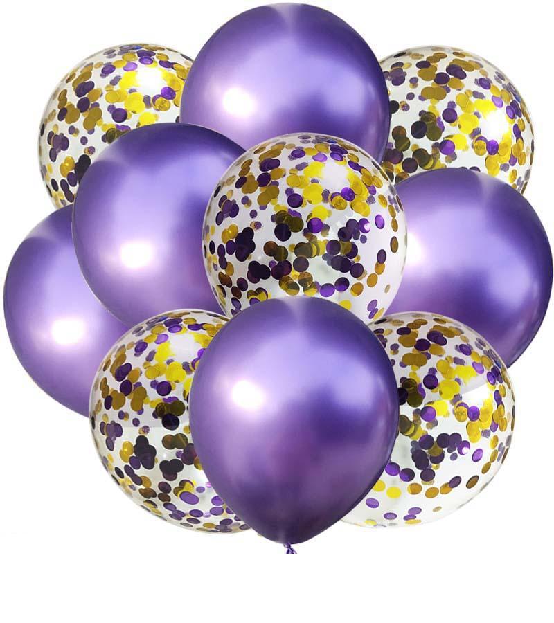 Luxury Gold Metal Latex Balloons 20pcs  and Colored Confetti Birthday Party Decorations Kids Baby Wedding Ballons Luxury Modern Decoration for Celebrations