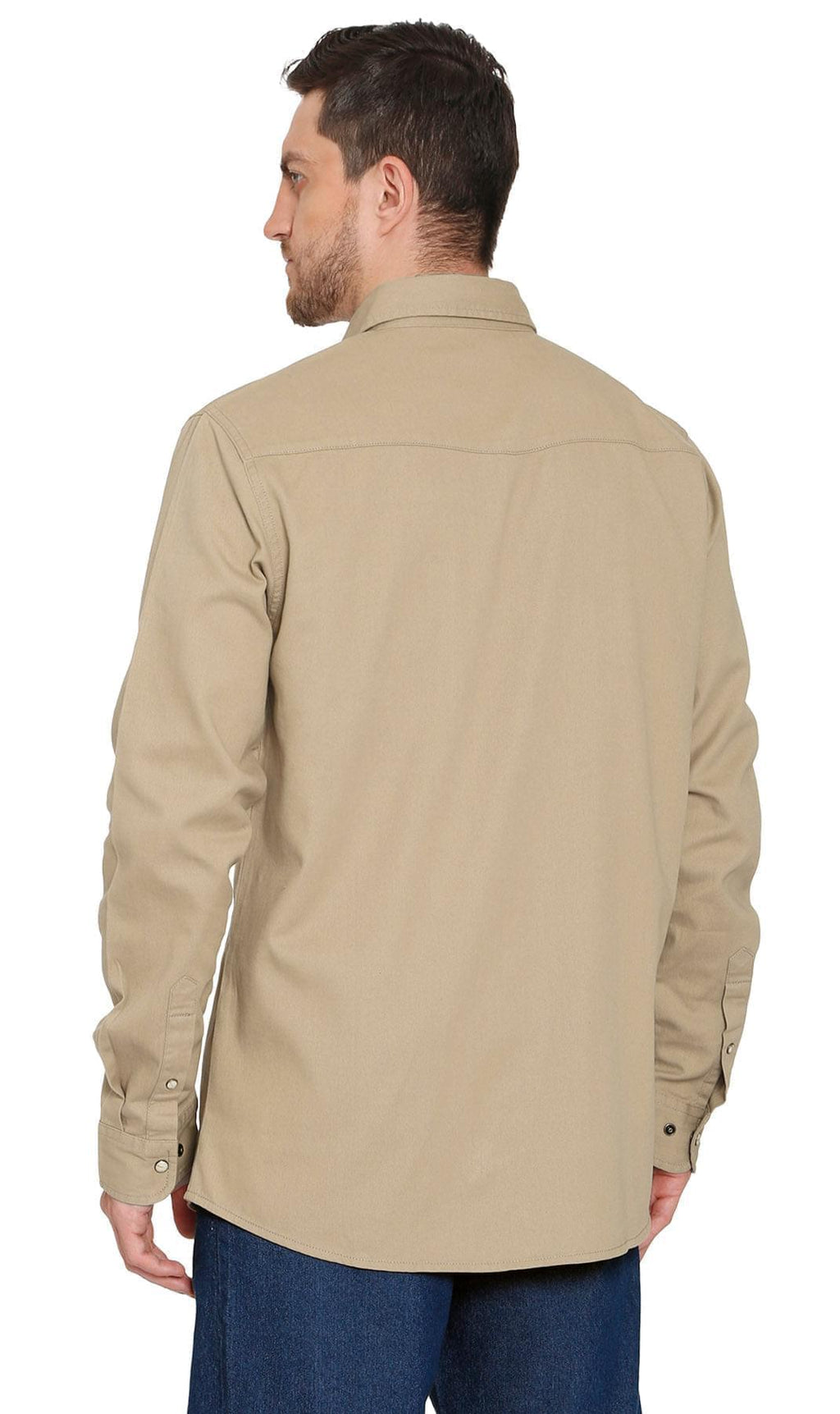 Men's Western Snap Button Shirt — Denim and Twill with Stitched Yoke
