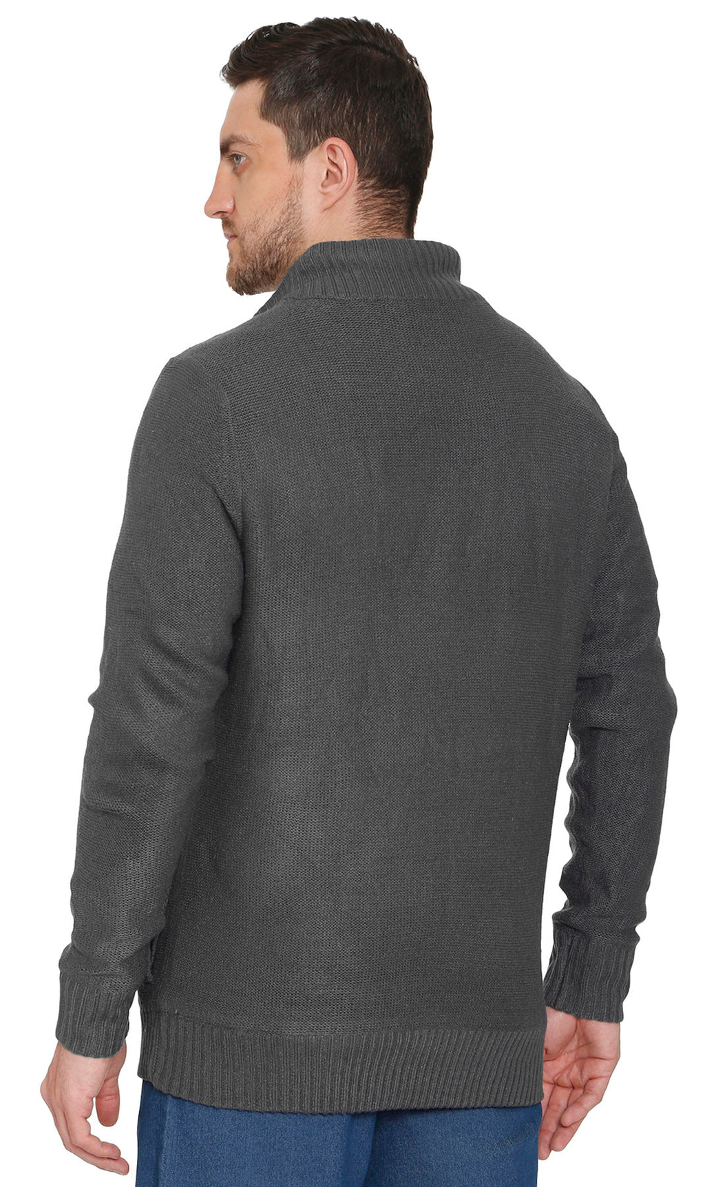 Men's Sherpa Fleece Lined Zip Front Sweater Jacket