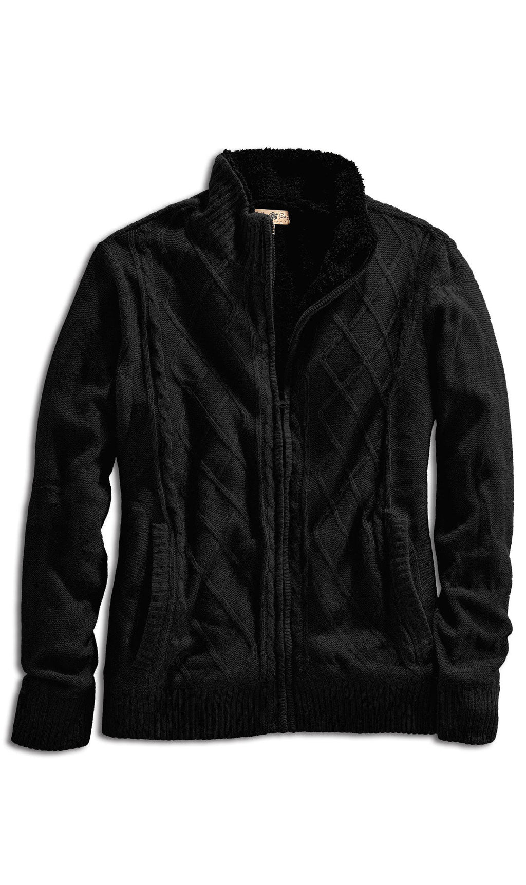 Men's Sherpa Fleece Lined Zip Front Sweater Jacket
