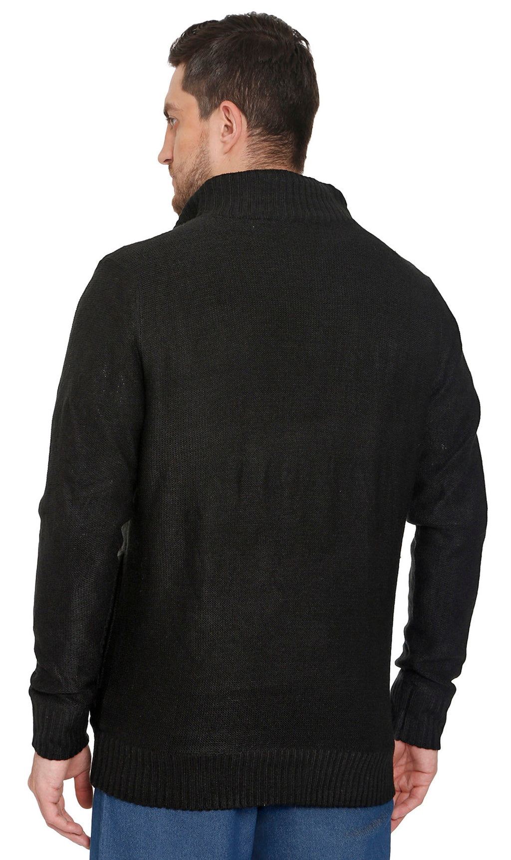 Men's Sherpa Fleece Lined Zip Front Sweater Jacket