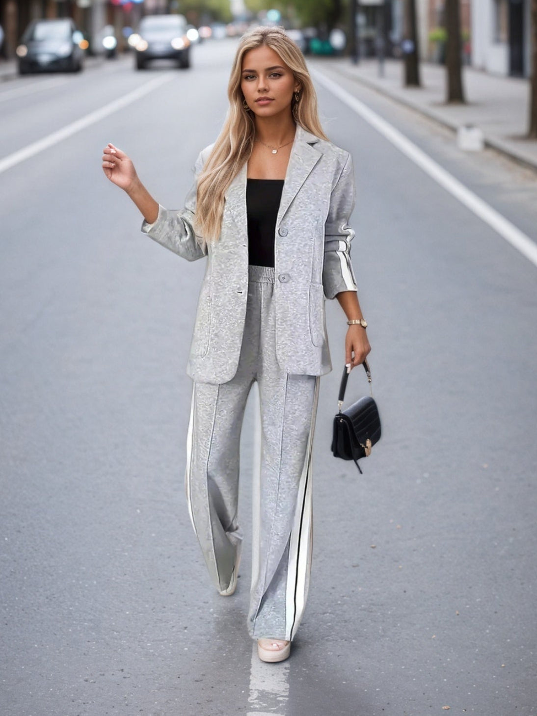 Women’s Elegant Solid Color Suit Set