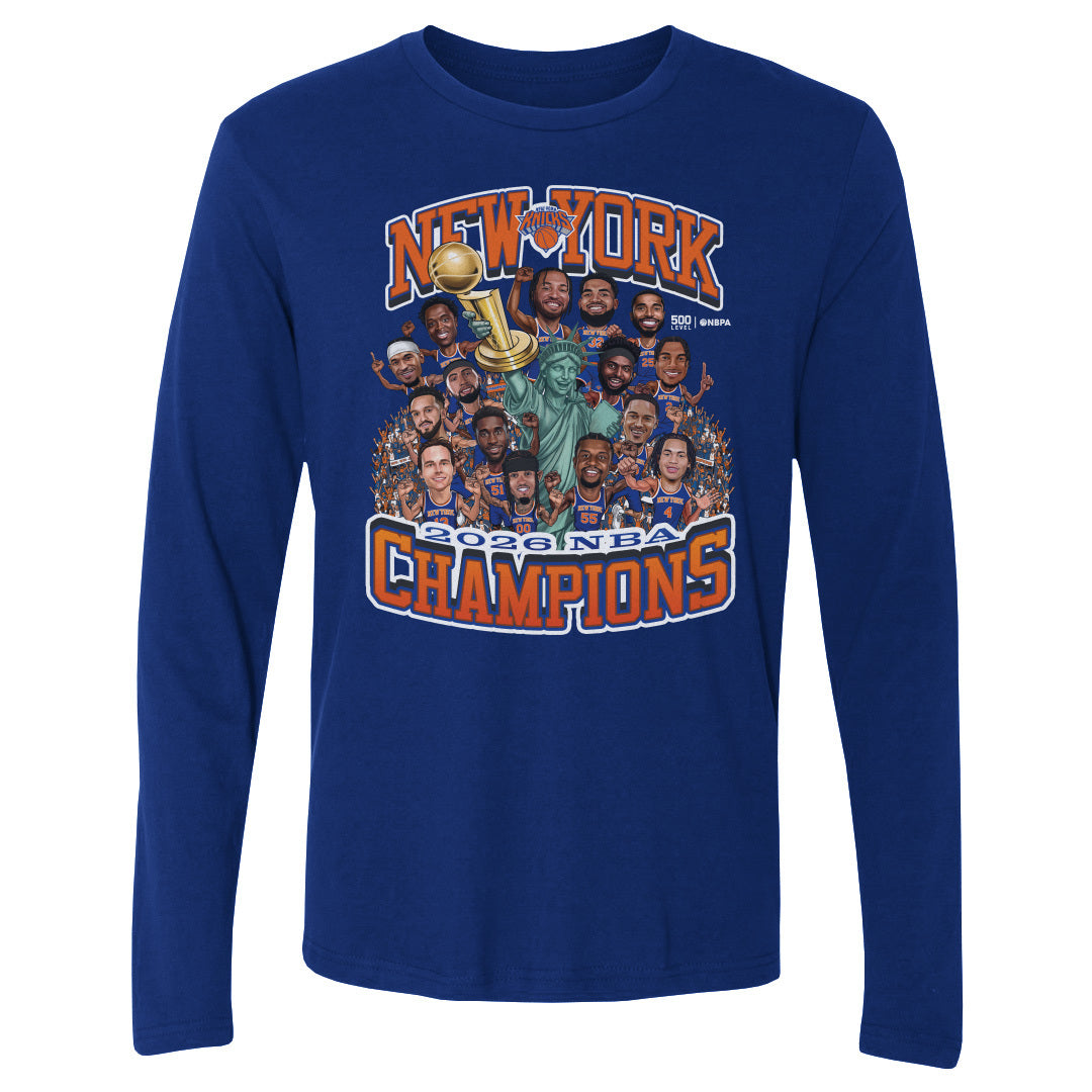 New York Knicks NBA Finals 2026 Champions Caricature WHT