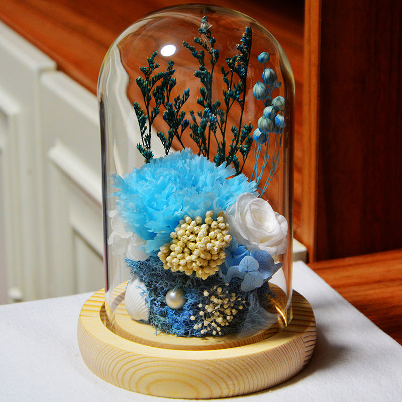 IN LOVING MEMORY 🌸💙 — Eternal Rose Glass Dome Gift Box | Tribute for Mom or Dad | ESTHER-A-ROSE