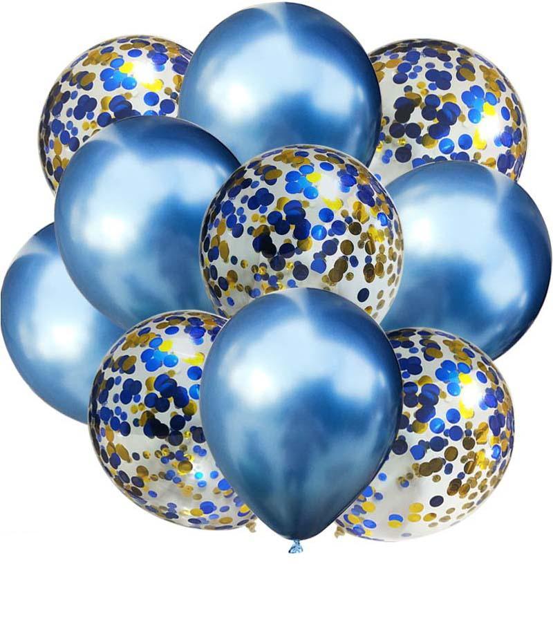 Luxury Gold Metal Latex Balloons 20pcs  and Colored Confetti Birthday Party Decorations Kids Baby Wedding Ballons Luxury Modern Decoration for Celebrations