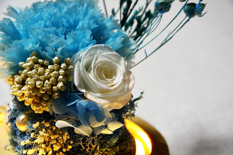 IN LOVING MEMORY 🌸💙 — Eternal Rose Glass Dome Gift Box | Tribute for Mom or Dad | ESTHER-A-ROSE