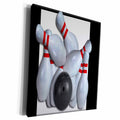 3dRose Beverly Turner Sports Design - Bowling Ball and Pins - Museum Grade Canvas Wrap (cw_16304)