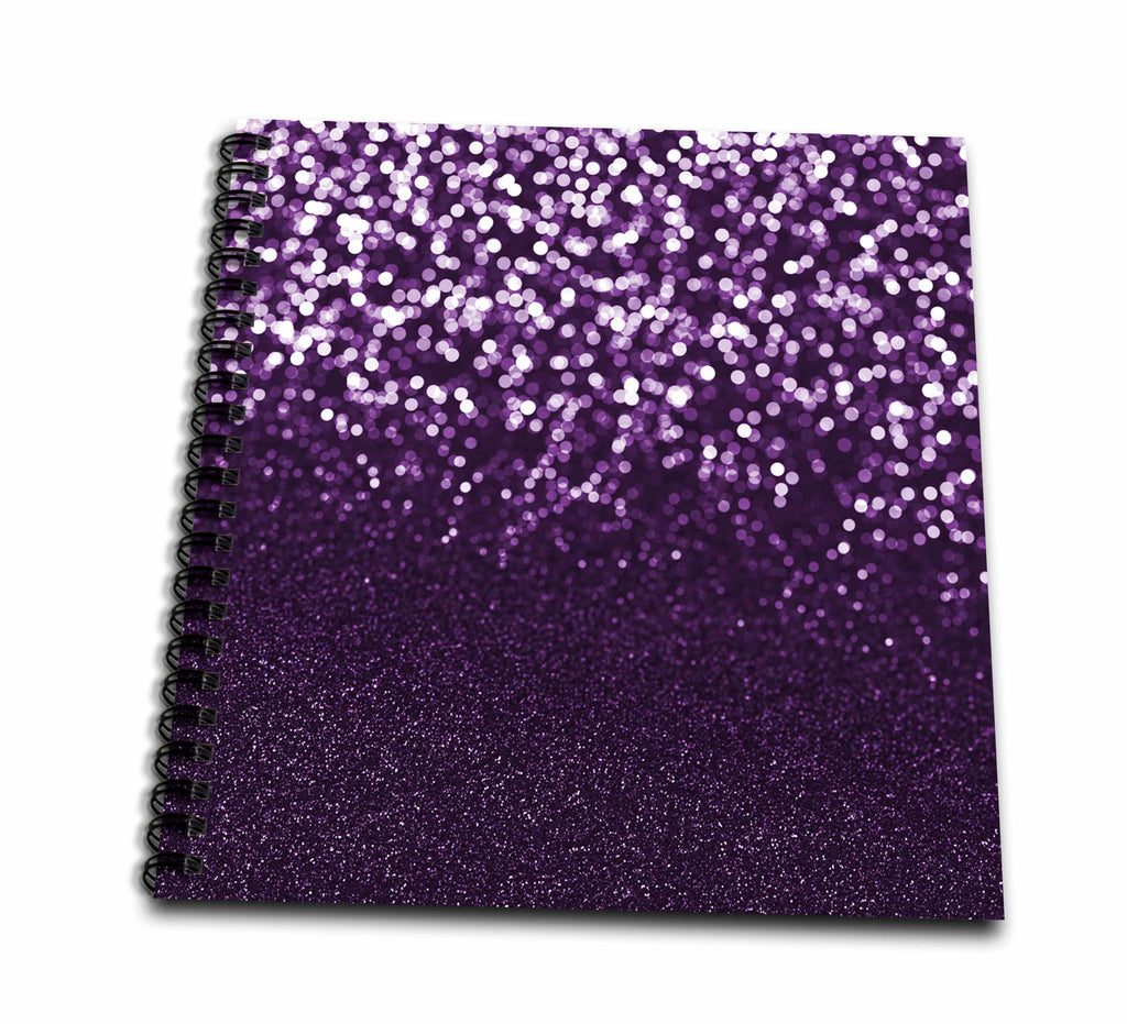 3dRose Glam Purple Image Of Bokeh Sparkle And Image Of Glitter - Drawing Books (db_342152)