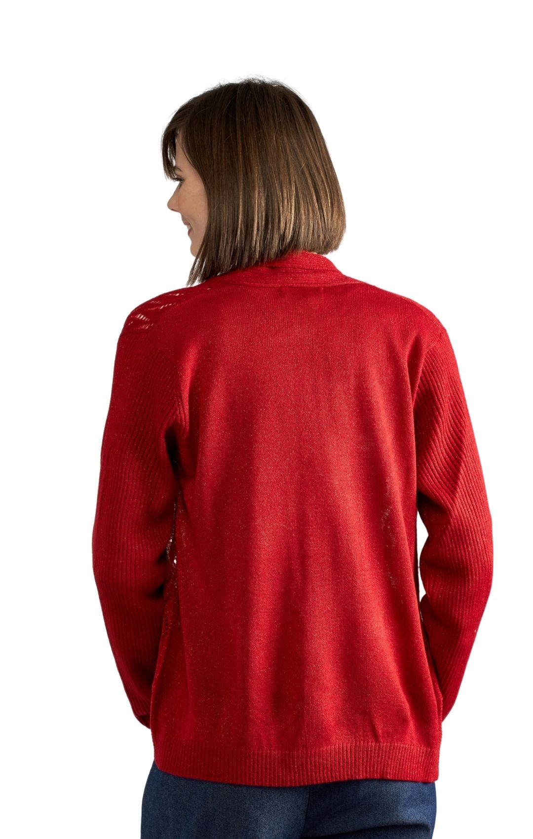 Women's Open Front Glitter Shrug — Lightweight Metallic Knit