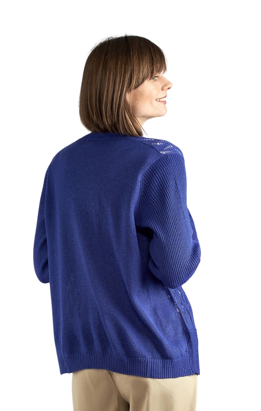 Women's Open Front Glitter Shrug — Lightweight Metallic Knit