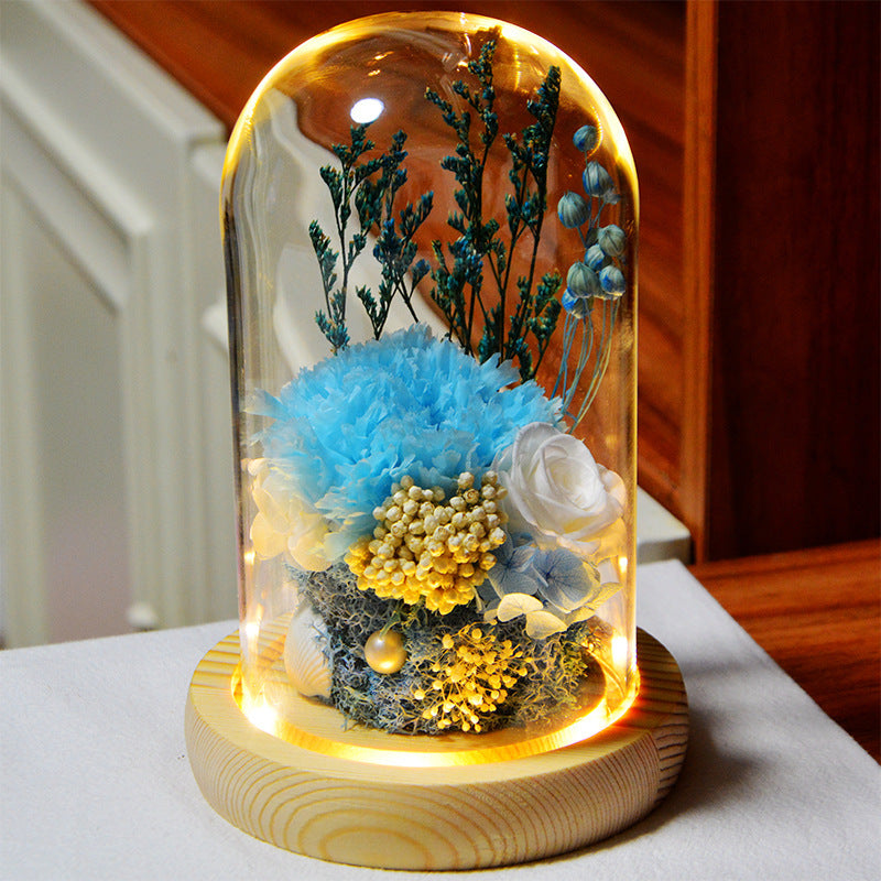 IN LOVING MEMORY 🌸💙 — Eternal Rose Glass Dome Gift Box | Tribute for Mom or Dad | ESTHER-A-ROSE