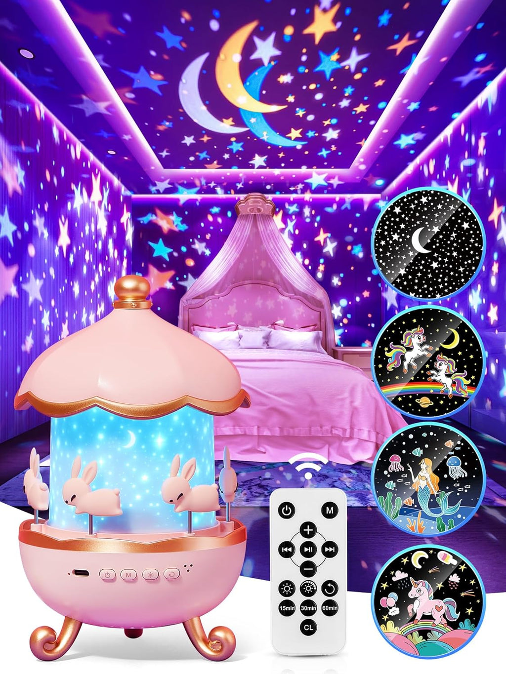 Carousel Night Light for Kids Gifts