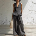 Women's Bohemian Ruffled Sleeveless Tank & Pants Set