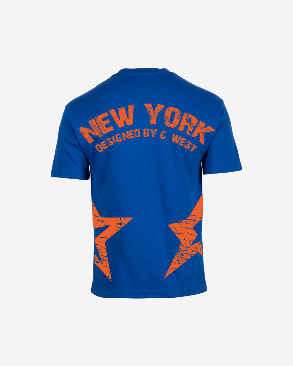 G West Mens Oversized New York Arch Logo With Star Tee