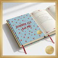 JOHNNY LEE And ME physical journal — sky blue hardcover with red roses and gold accents