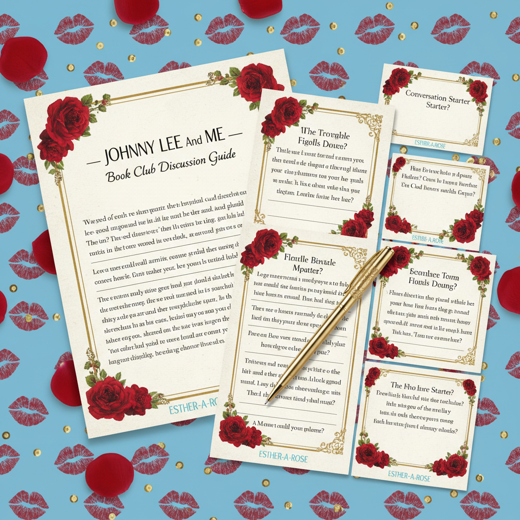 JOHNNY LEE And ME book club discussion guide — printable PDF with discussion questions and red roses design