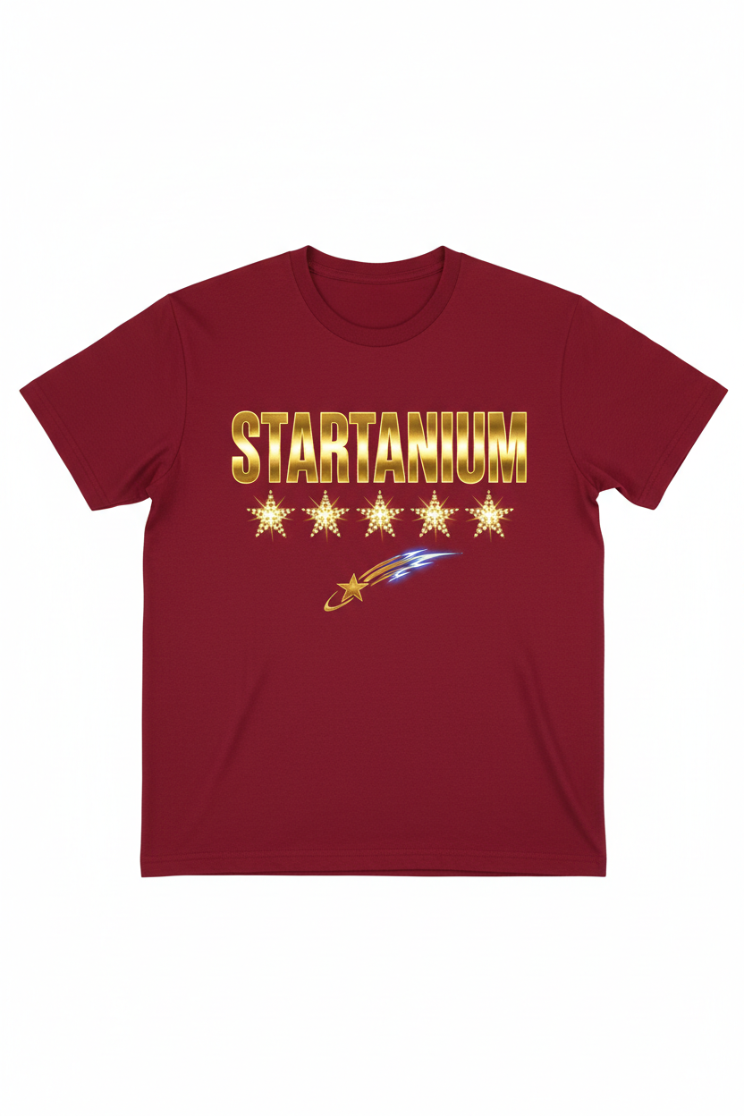 STARTANIUM 5 Gold Stars Red & Gold T-Shirt