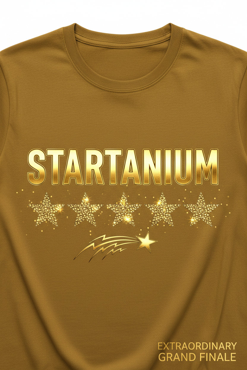 STARTANIUM 5 Gold Stars Gold & Gold T-Shirt Grand Finale