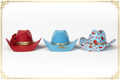 ESTHER-A-ROSE signature cowgirl hat in solid red, solid baby blue and signature blend with gold hatband