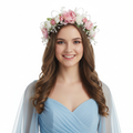 Budget Floral Crown - pink and white flowers