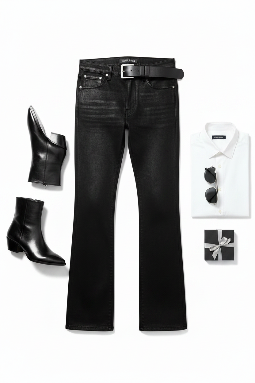 Men's Black Boot Cut Jeans — ESTHER-A-ROSE