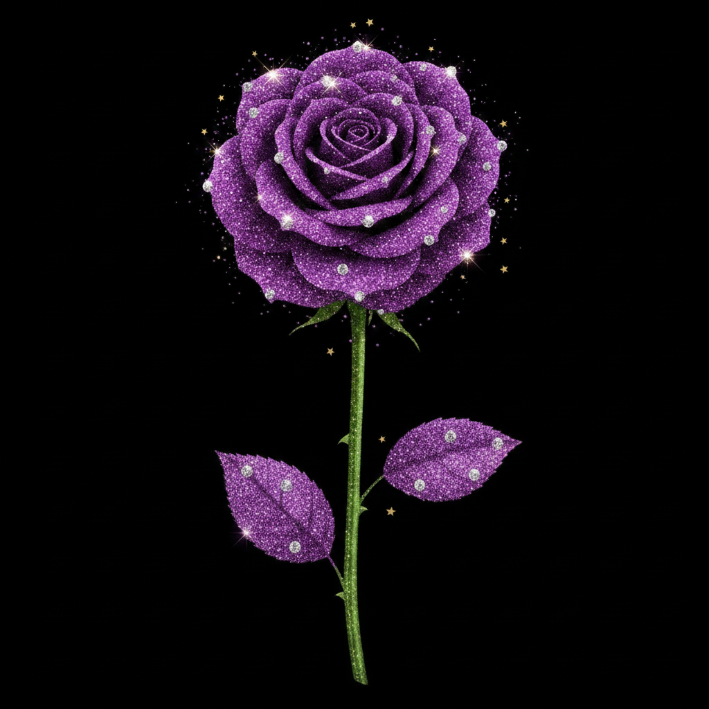STARTANIUM STARDUST Purple Glitter Rose — Clean