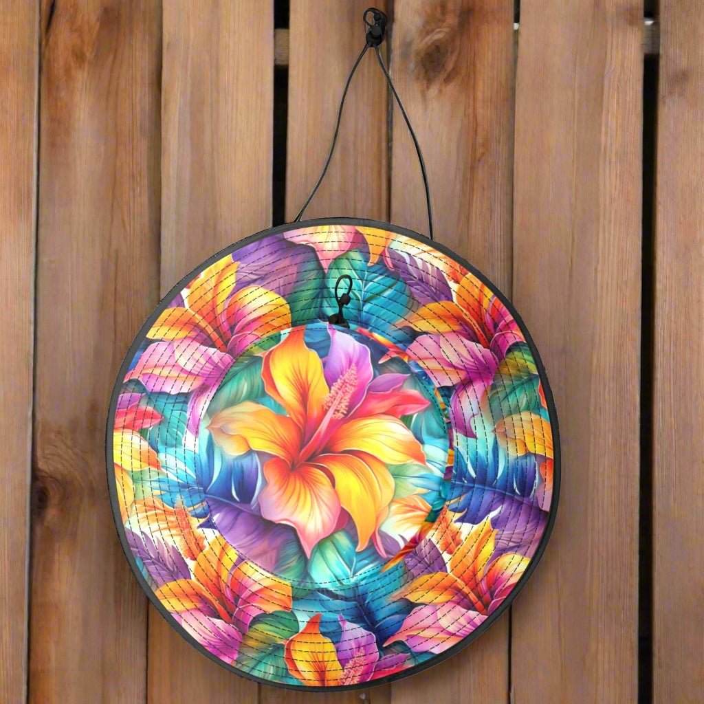 Hawaiian Floral Pattern Floppy Bucket Sun Hat Wide Brim Bucket Hat
