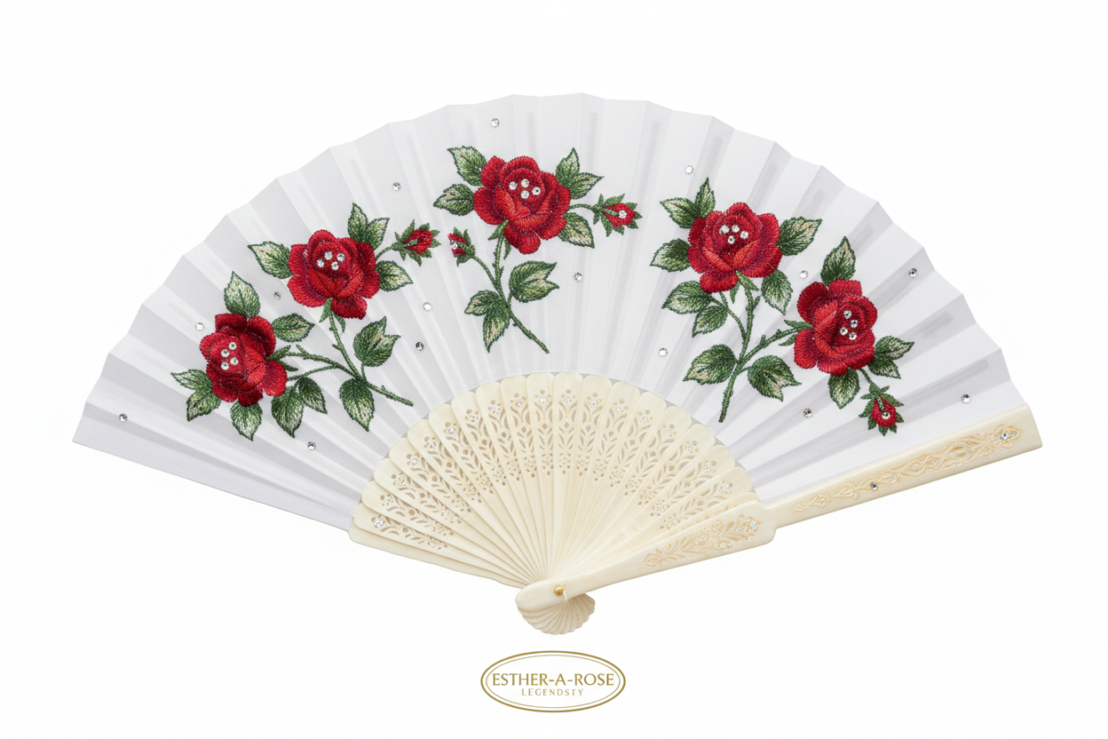 White Pleated Fan